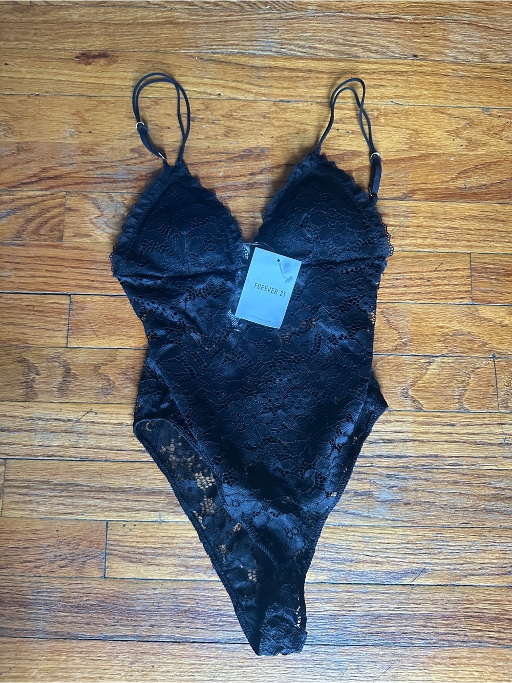 NWT Forever 21 black lace lingerie bodysuit - size small